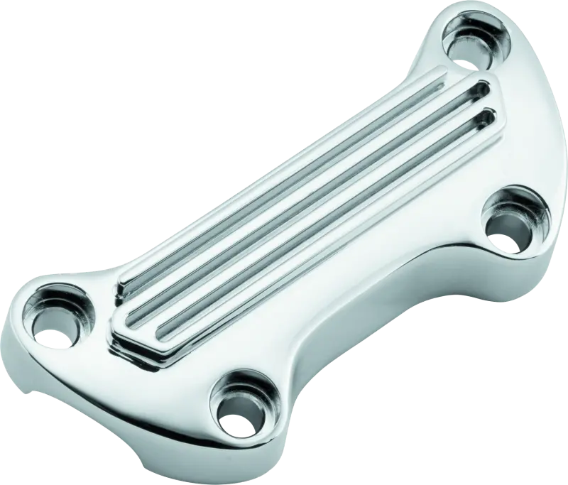 Bikers Choice 74-Up Chrome Finned Handlebar Clamp With 1In. Bars 1