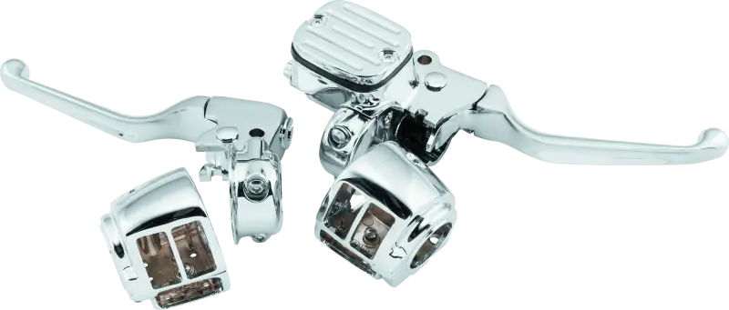 Bikers Choice 96-06 Big Twin 96-03 Xl With 9/16 Bore Master Cylinder Chrome Handlebar Control Kit 1