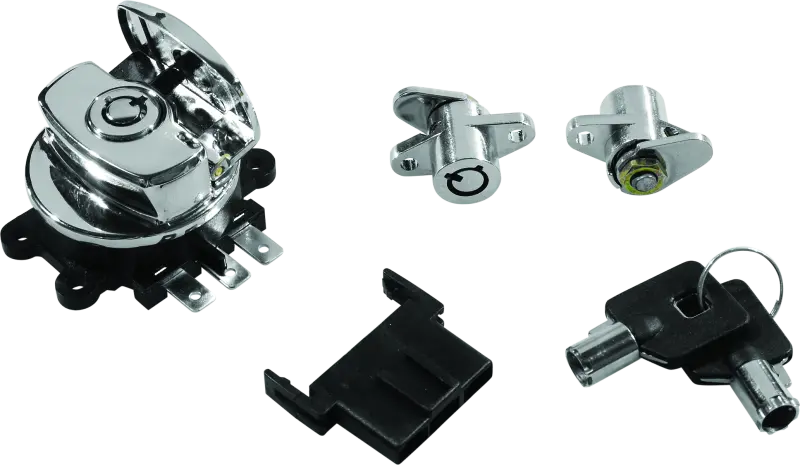 Bikers Choice 99-13 Road King With Hard Bags Chrome Saddlebag Lock Kit 1