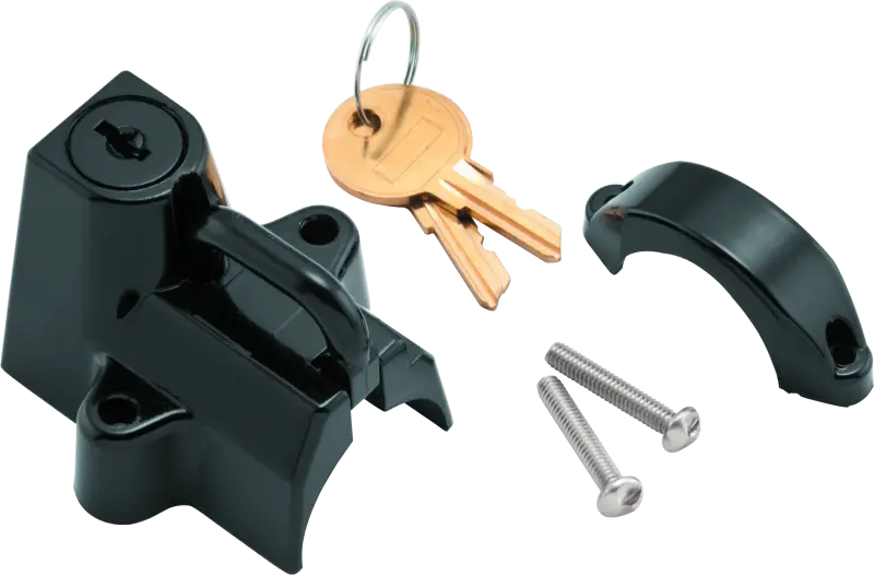 Bikers Choice Black Motorcycle Helmet Lock Fits 7/8 - 1 1/4 Tubing 1