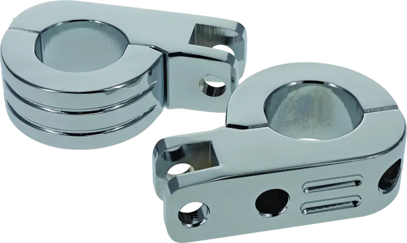 Bikers Choice Chrome Billet Highway Peg Mounts For 1.25 Inch Engine Guard Universal Custom Pr 1