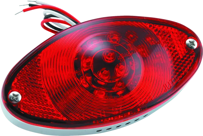 Bikers Choice Chrome Led Cateye Taillight Red Lens Dot Universal 1