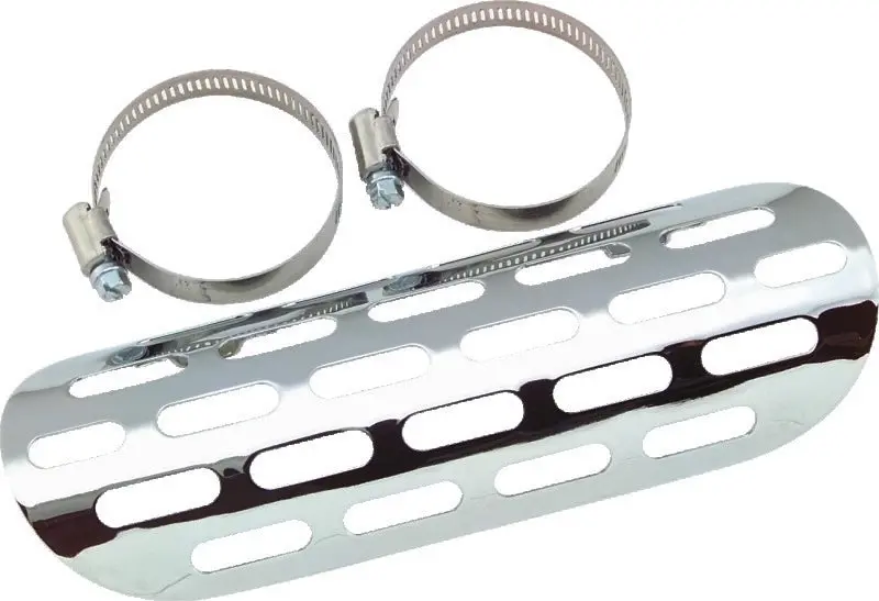 Bikers Choice Chrome Perforated Heat Shield Fits 1-3/4 To 2 Inch Pipe Custom 1