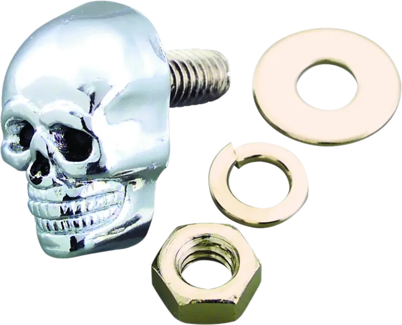 Bikers Choice Chrome Skull Kromets 5/8 Long 1/4-20 Stud Ea 1