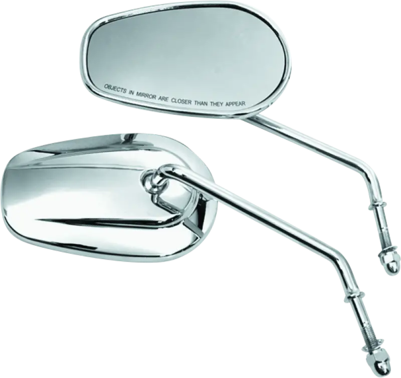 Bikers Choice Chrome Tapered Long Stem Mirrors Pr 1