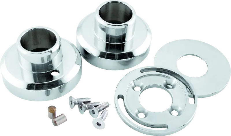 Bikers Choice Polished Stainless Steel Hidden External Fork Stop Kit Custom 1