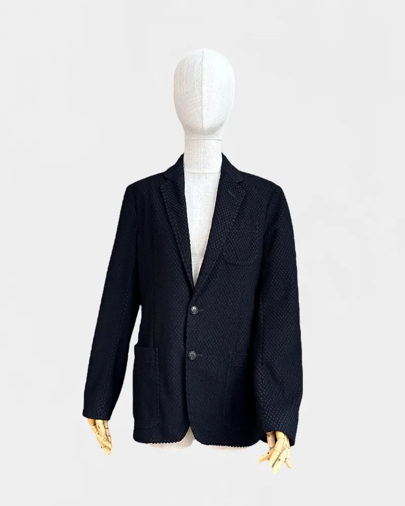Blazer Texturé À Pois Noir Armani 1