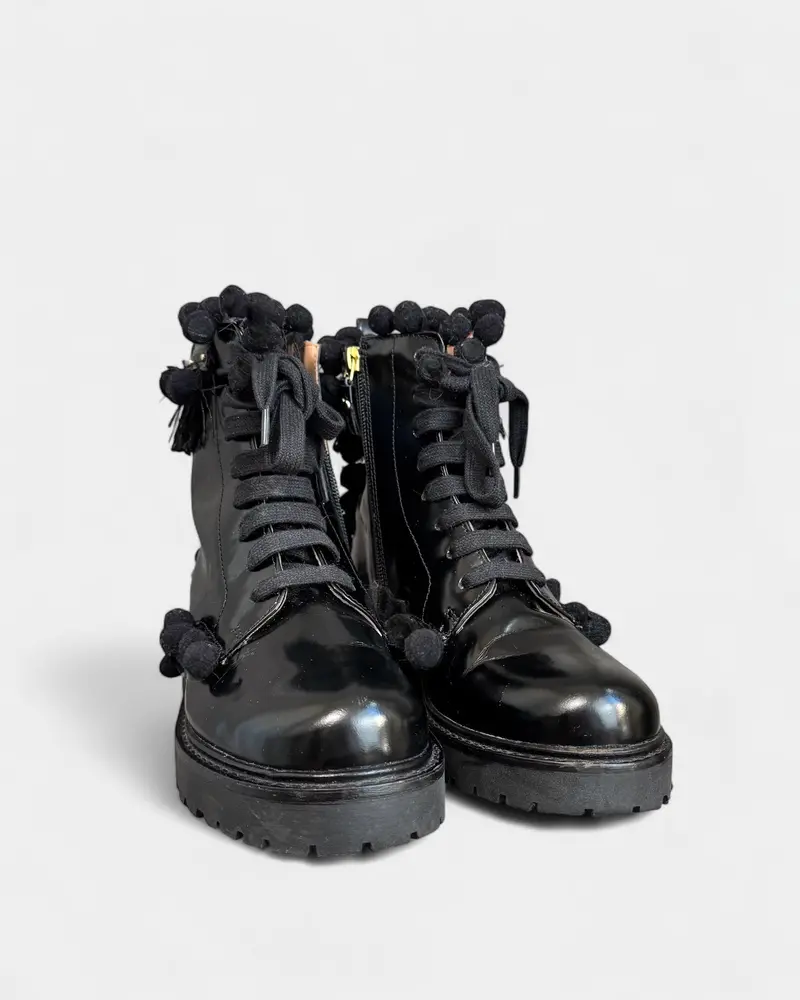 Bottines Noires Twinset À Pompons, 37 1