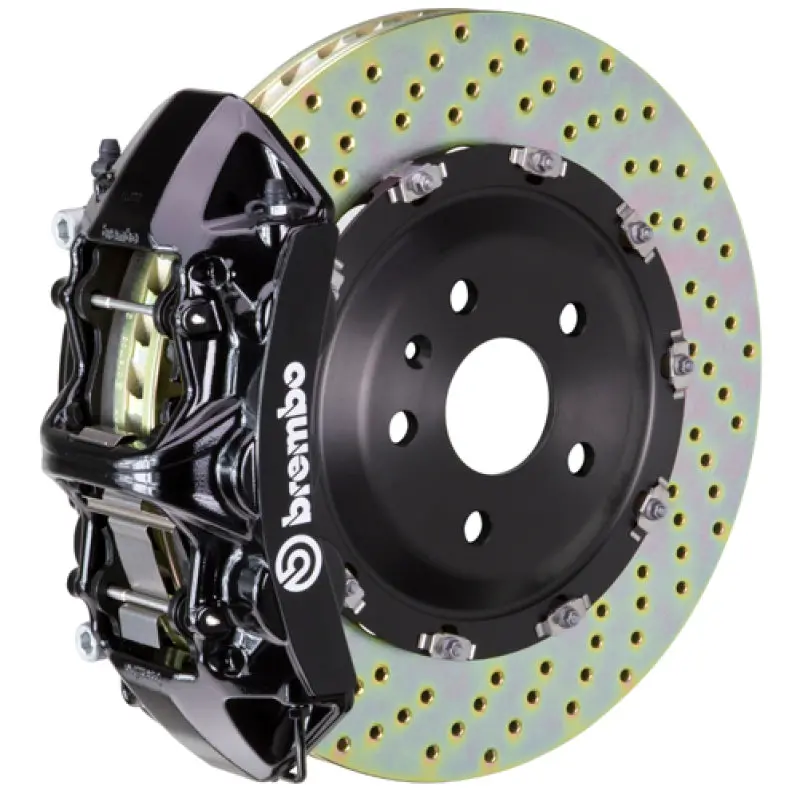 Brembo 05-13 Corvette Front Gt Bbk 6 Piston Cast 365X34 2Pc Rotor Drilled-Black 1