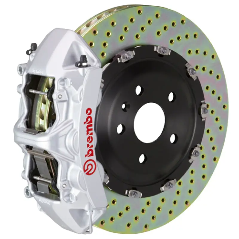 Brembo 05-13 Corvette Front Gt Bbk 6 Piston Cast 365X34 2Pc Rotor Drilled-Silver 1