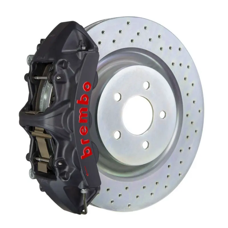 Brembo 05-14 Mustang Gt Excl Non-Abs Equipped Fr Gts Bbk 6Pist Cast 355X32 1Pc Rtr Drill-Black Ha 1