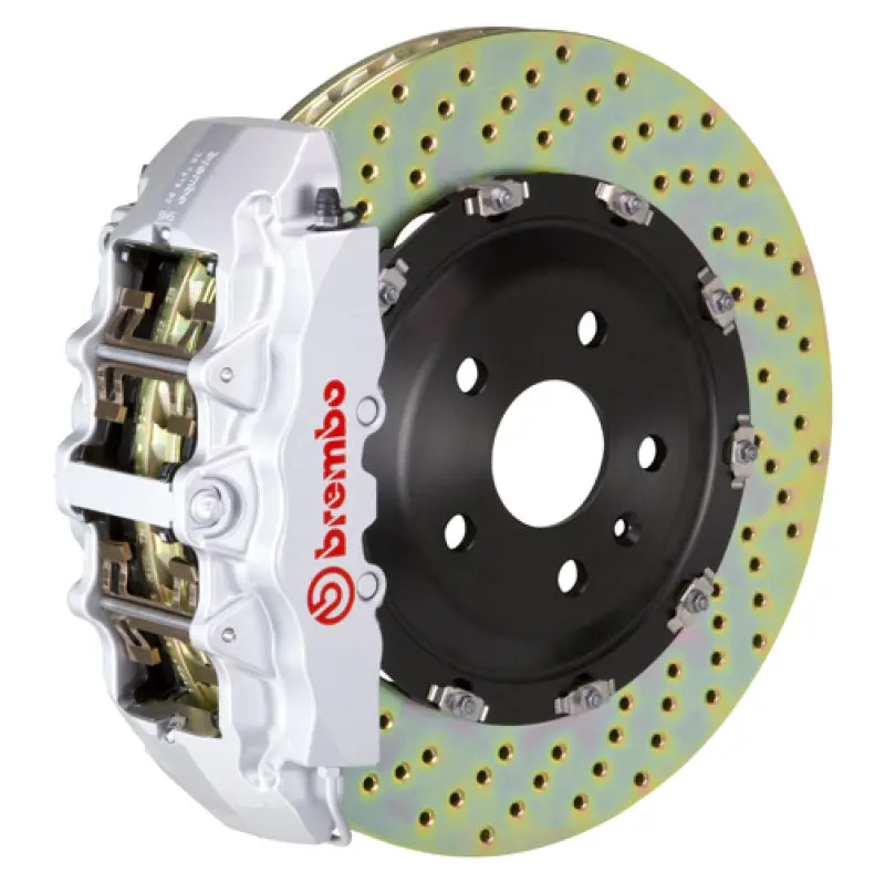 Brembo 06-10 M5/06-10 M6 Front Gt Bbk 6 Piston Cast 380X34 2Pc Rotor Drilled-Silver 1