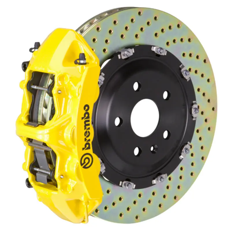 Brembo 06-13 Corvette Z06 Excl Cc Brakes Fr Gt Bbk 6Pist Cast 365X34 2Pc Rotor Drilled- Yellow 1