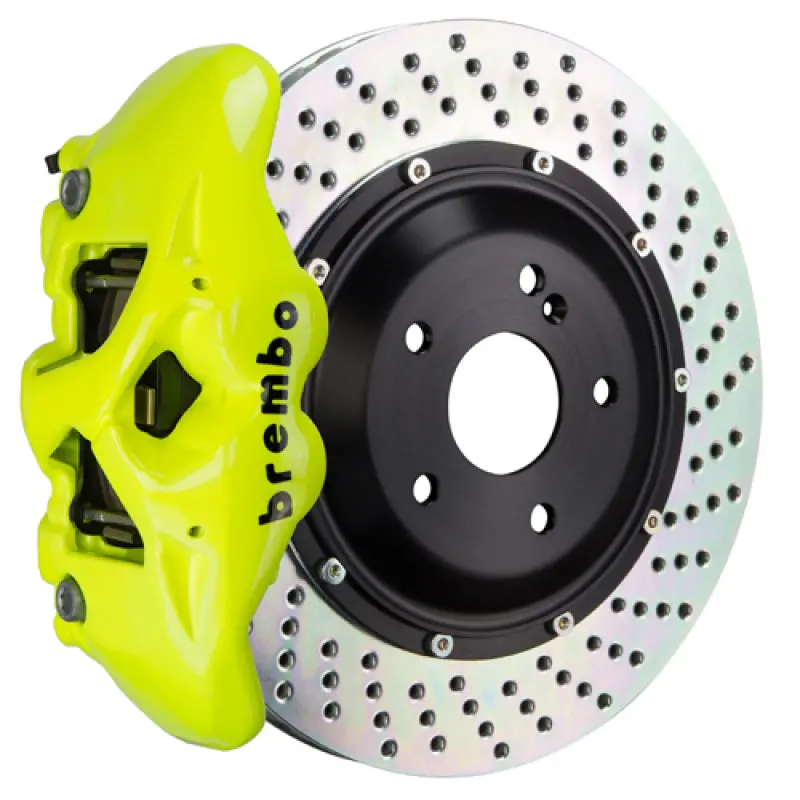 Brembo 15-18 M3 Excl Cc Brake Fr Gt Bbk 6Pis Cast 365X34 2Pc Rotor Drilled-Yellow 1