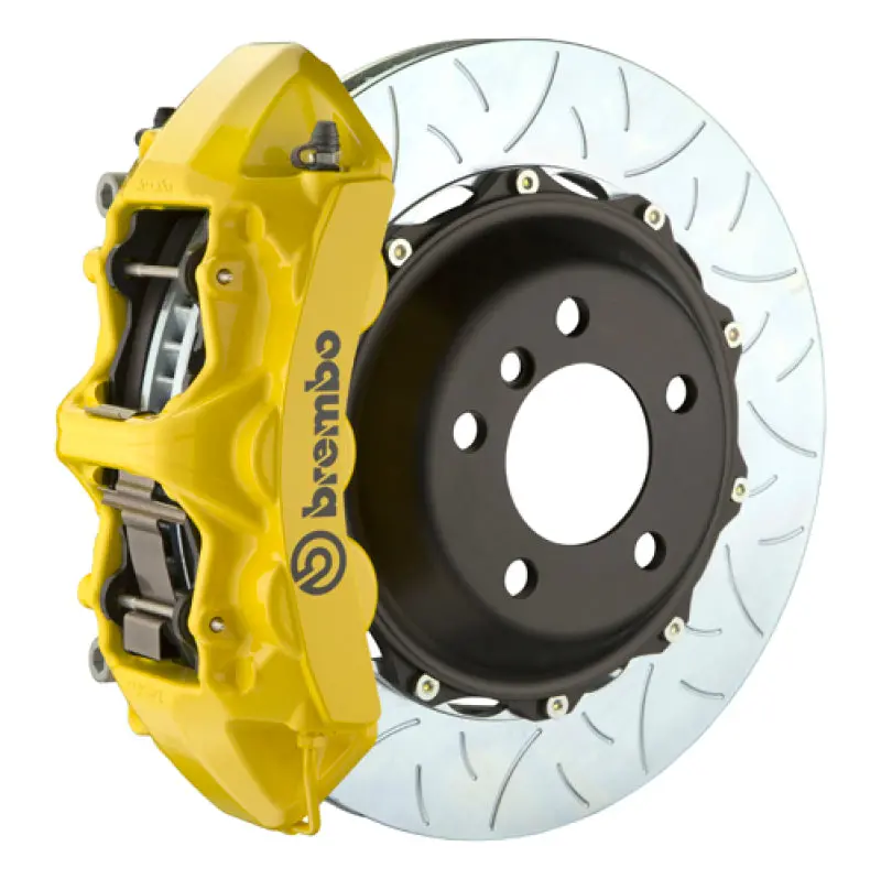 Brembo 84-87 Testarossa Front Gt Bbk 6 Piston Cast 380X32 2Pc Rotor Slotted Type-3- Yellow 1