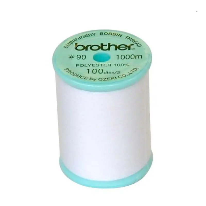 Brother Bobbin Thread White 1000M On Blue Top Reel 1