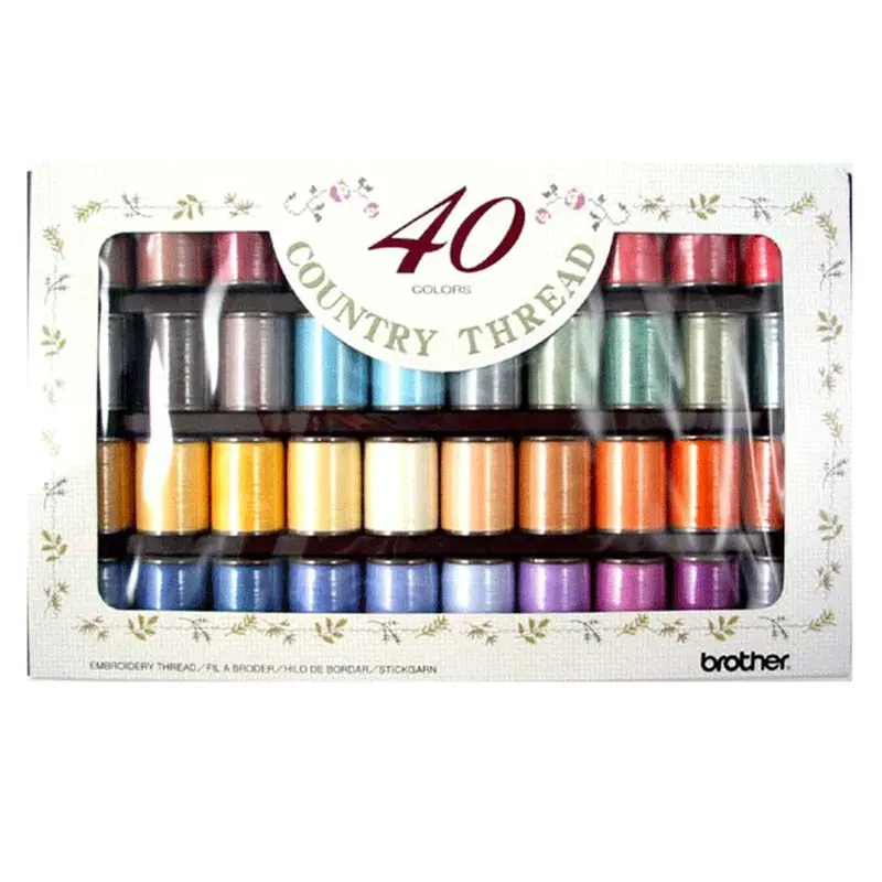Brother Country Embroidery Thread - Box Of 40 Reels 1