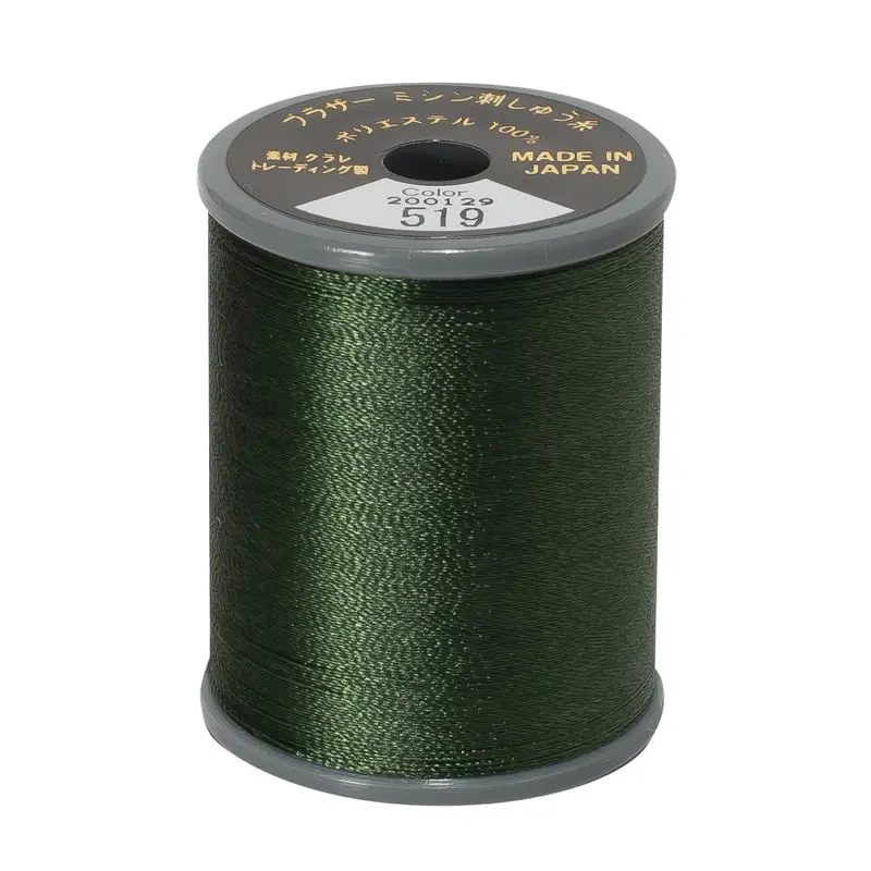 Brother Embroidery Thread 519 Olive Green 1