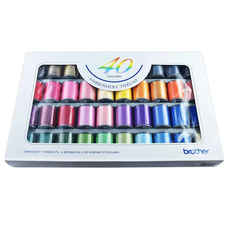 Brother Embroidery Thread - Box Of 40 Reels - Ets40 1