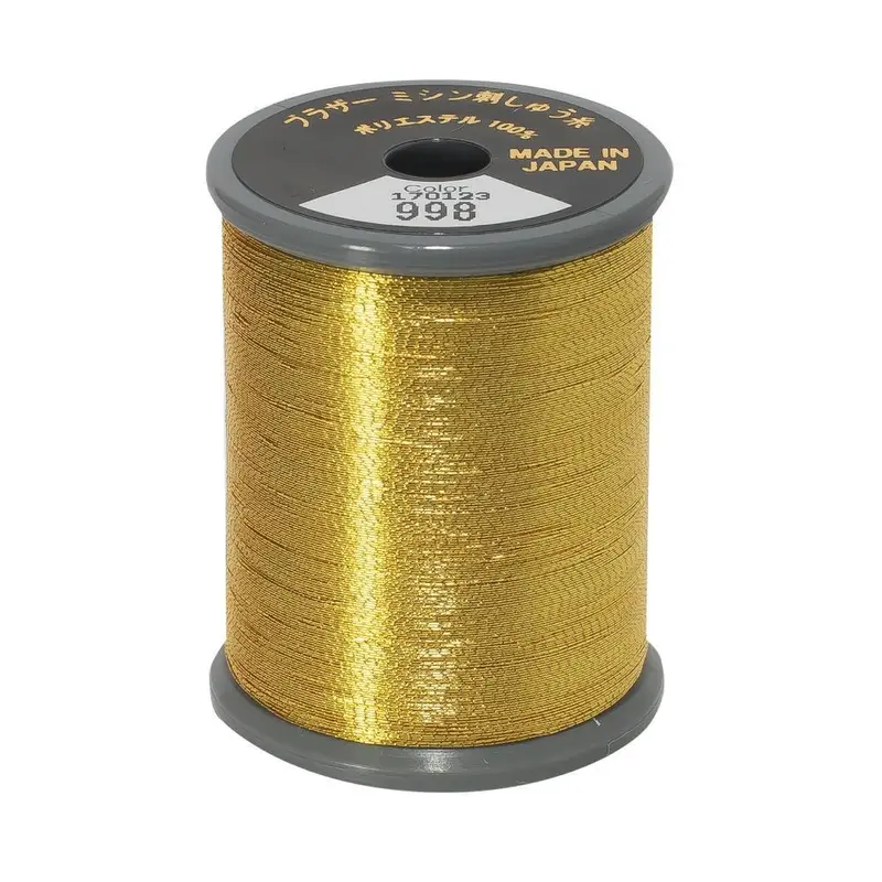 Brother Metallic Embroidery Thread Deep Gold  998 1