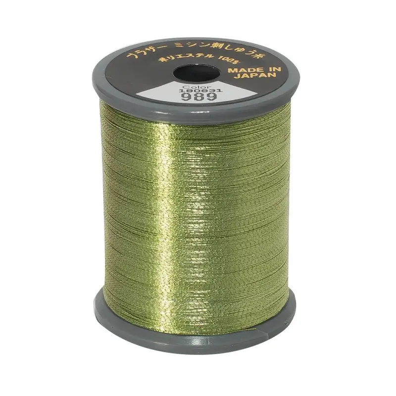 Brother Metallic Embroidery Thread Fresh Green 989 1