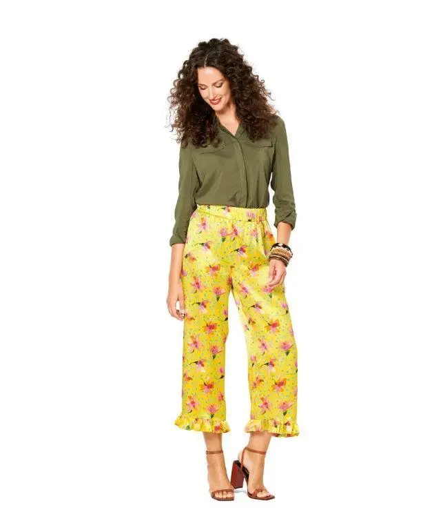 Burda 6199 Wide-Leg Trousers And Shorts Sewing Pattern 1