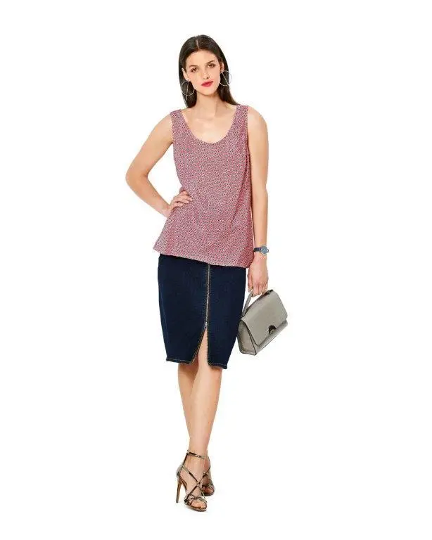 Burda 6231 Top With Rounded Neckline Sewing Pattern 1