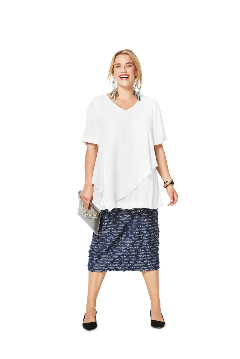 Burda 6307 Women's Asymmetric Top Sewing Pattern 1