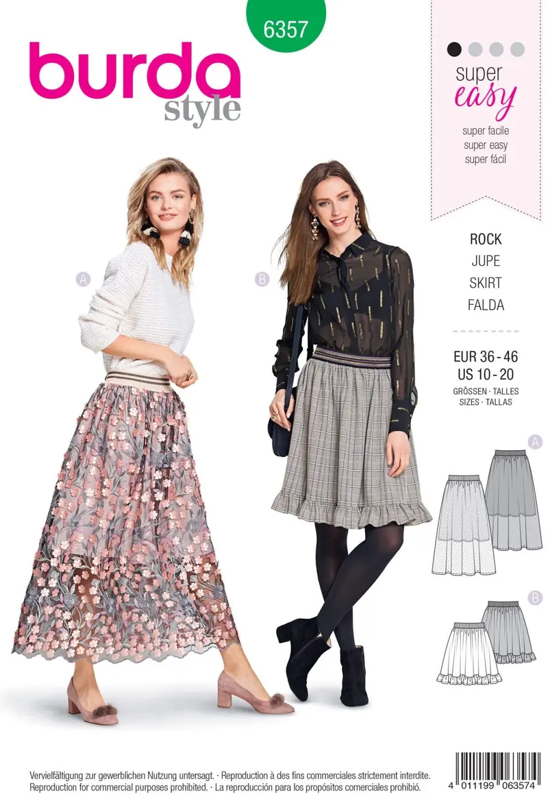 Burda 6357 Women's Skirt Sewing Pattern 2