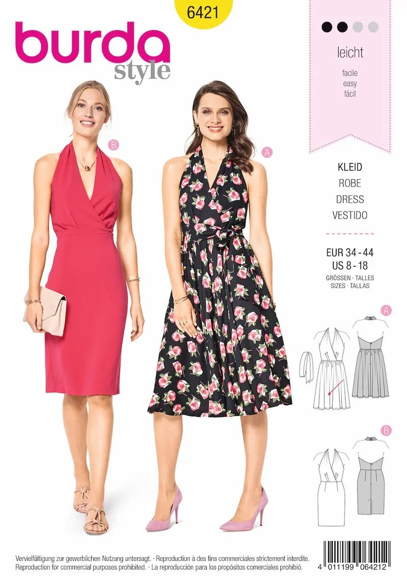 Burda 6421 Swing Dress Pattern 2