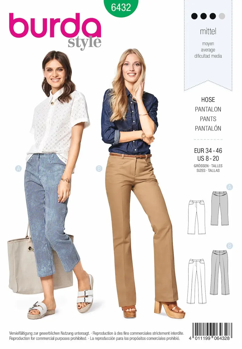 Burda 6432 Women's Dress Trousers Sewing Pattern 2