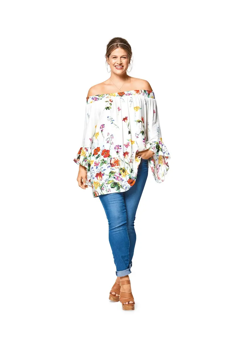 Burda 6446 Women's Top Sewing Pattern With Sleeve Variation 1
