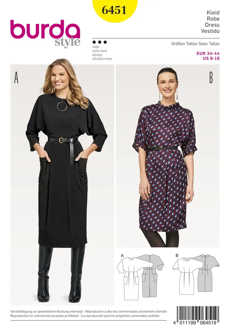 Burda 6451 Women’S Dresses Sewing Pattern 2