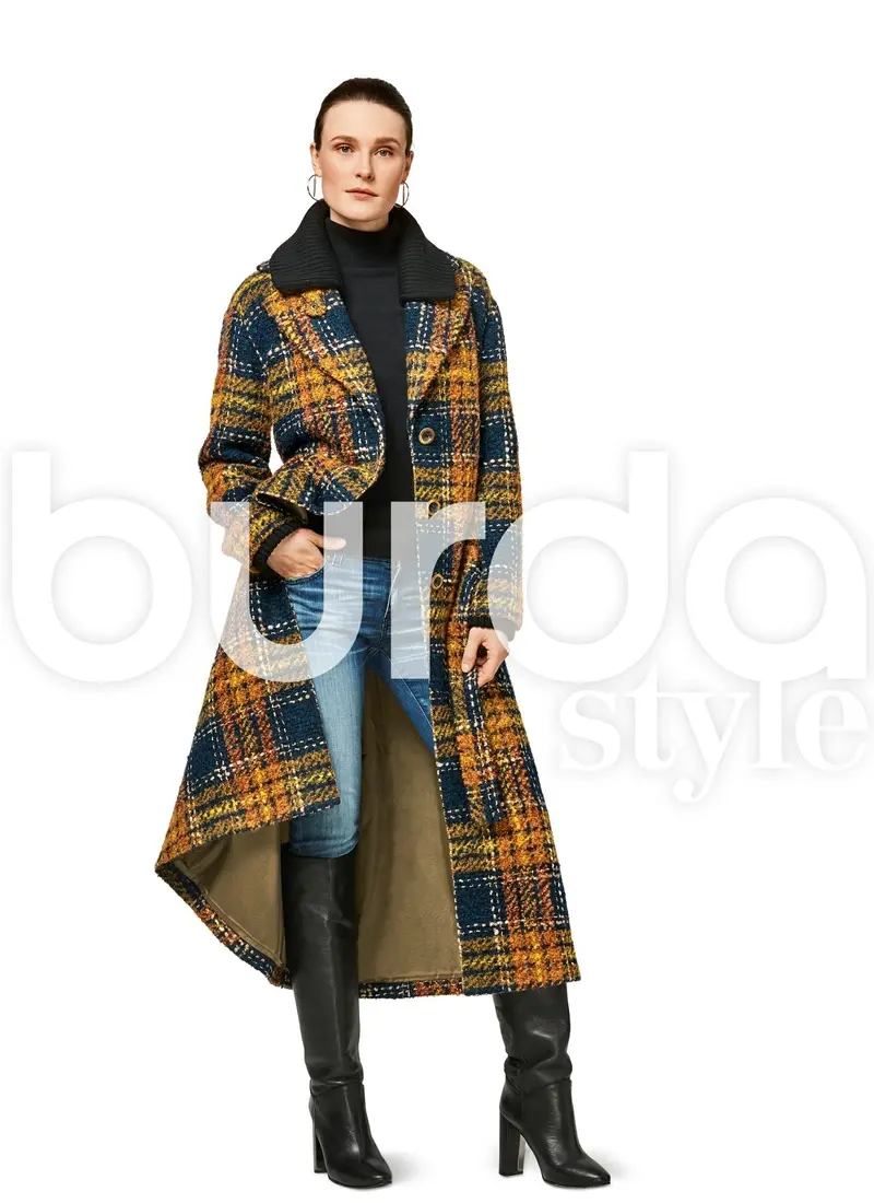 Burda 6462 Women’S Fur Collar Coat Sewing Pattern 1