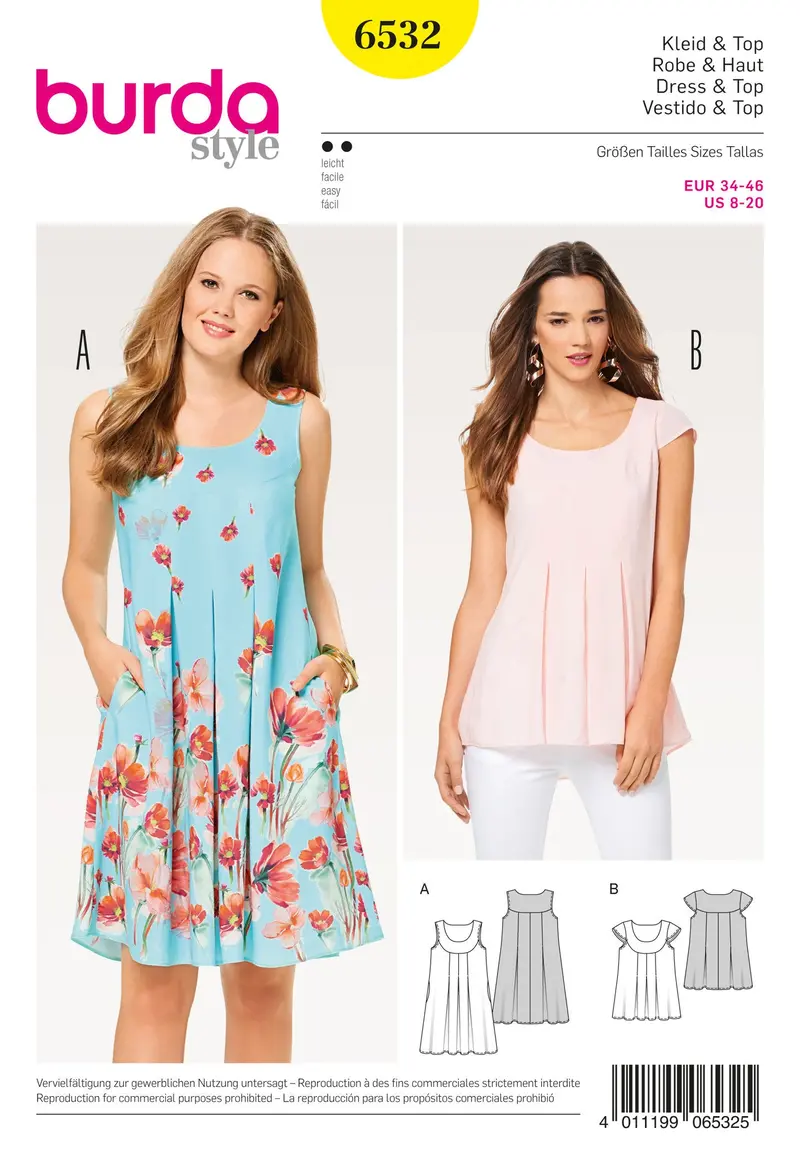 Burda 6532 Misses’ Loose Dress Sewing Pattern 1