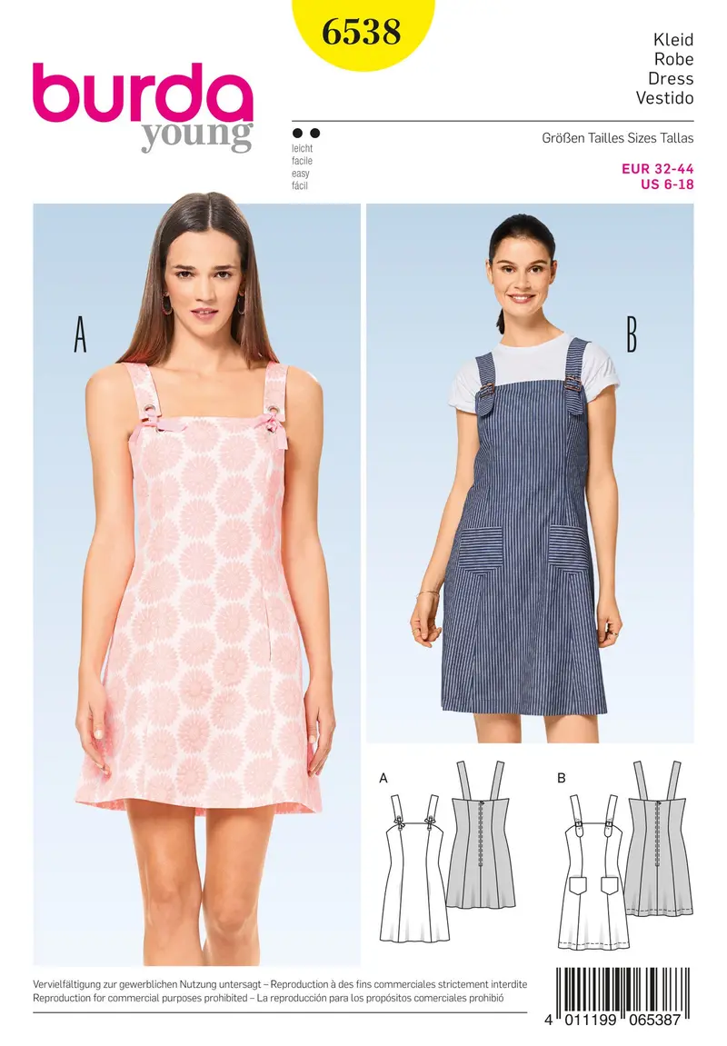 Burda 6538 Misses' Strappy Dress Sewing Pattern 1