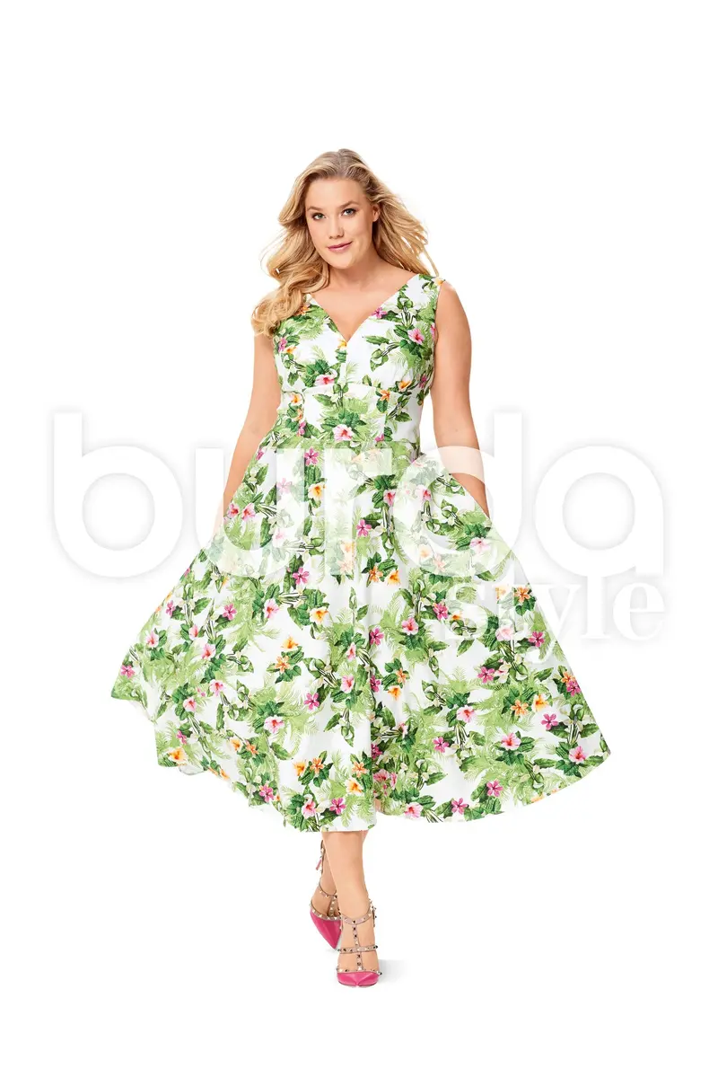 Burda 6549 Misses' Short Sleeve Dress Sewing Pattern 2