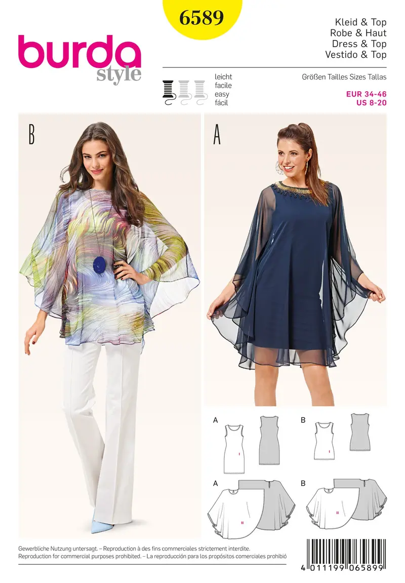 Burda 6589 Dress And Top Sewing Pattern 1