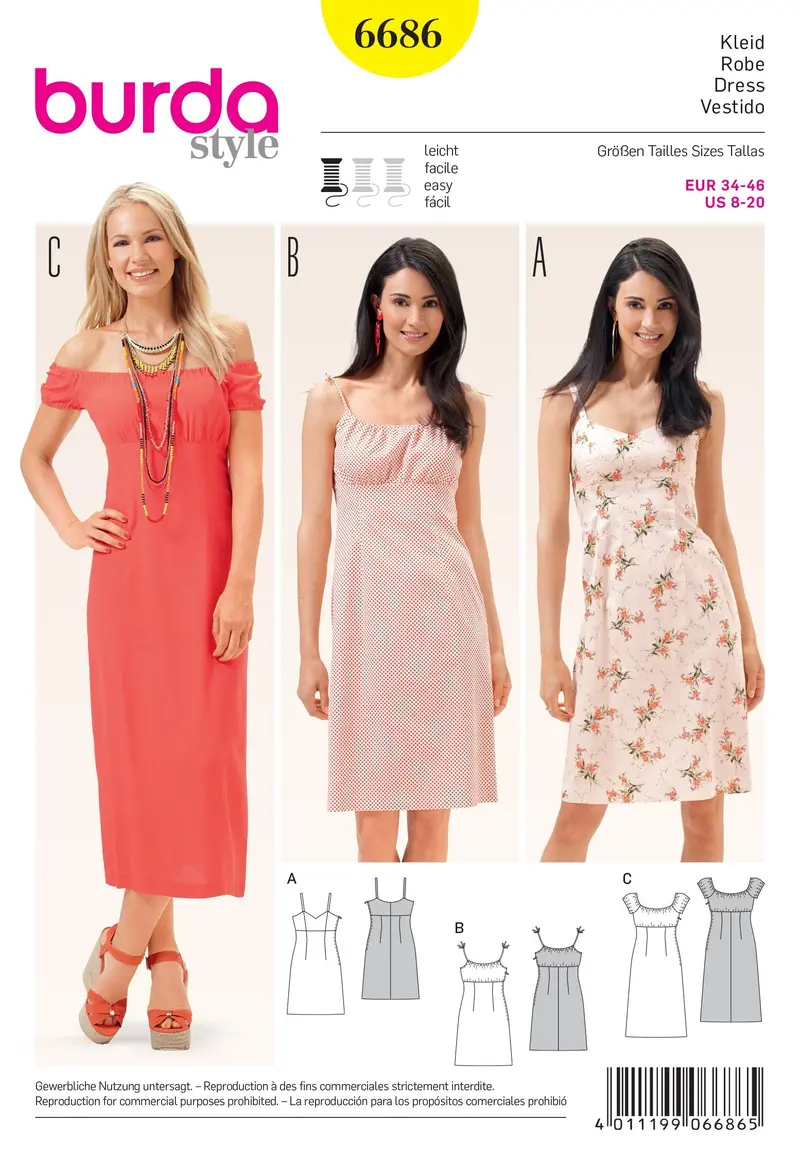 Burda 6686 Women's Dress Sewing Pattern 2