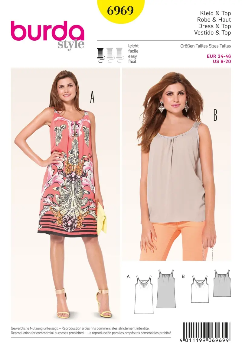 Burda 6969 Dress And Top Sewing Pattern 1