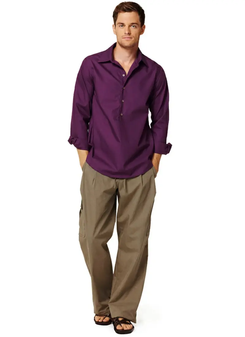 Burda 7525 Mens' Long Sleeve Shirt Pattern 1