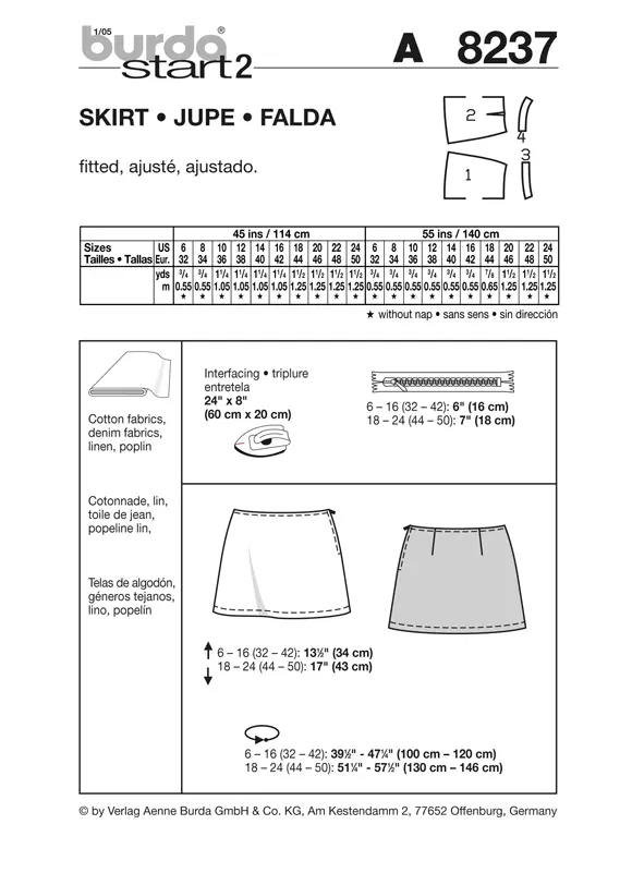 Burda 8237 Mini Skirt Sewing Pattern 2