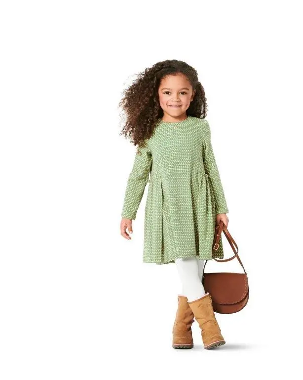 Burda 9310 Child Long-Sleeve Dress Sewing Pattern 1