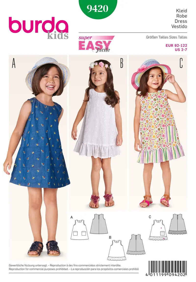 Burda 9420 Toddler Dress Pattern | Easy 2