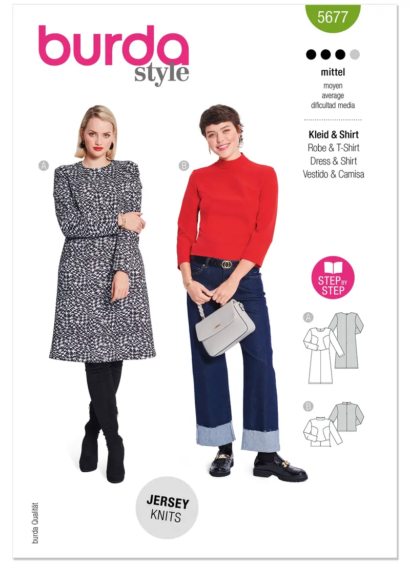 Burda Sewing Pattern 5677 Dress And Shirt 2