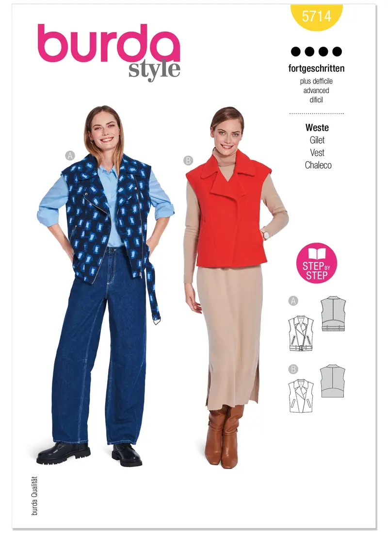 Burda Sewing Pattern 5714 Waistcoats 2
