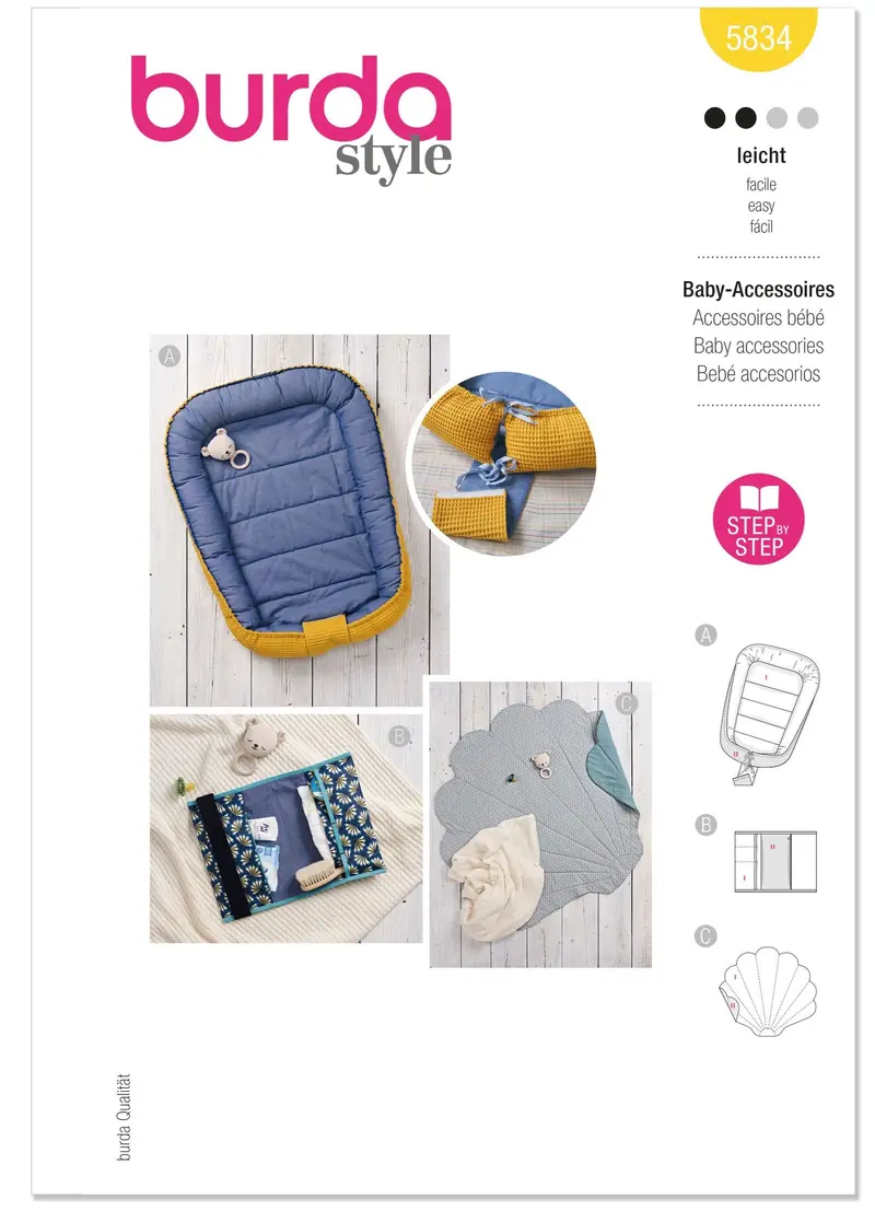 Burda Sewing Pattern 5834 Baby Accessories 1