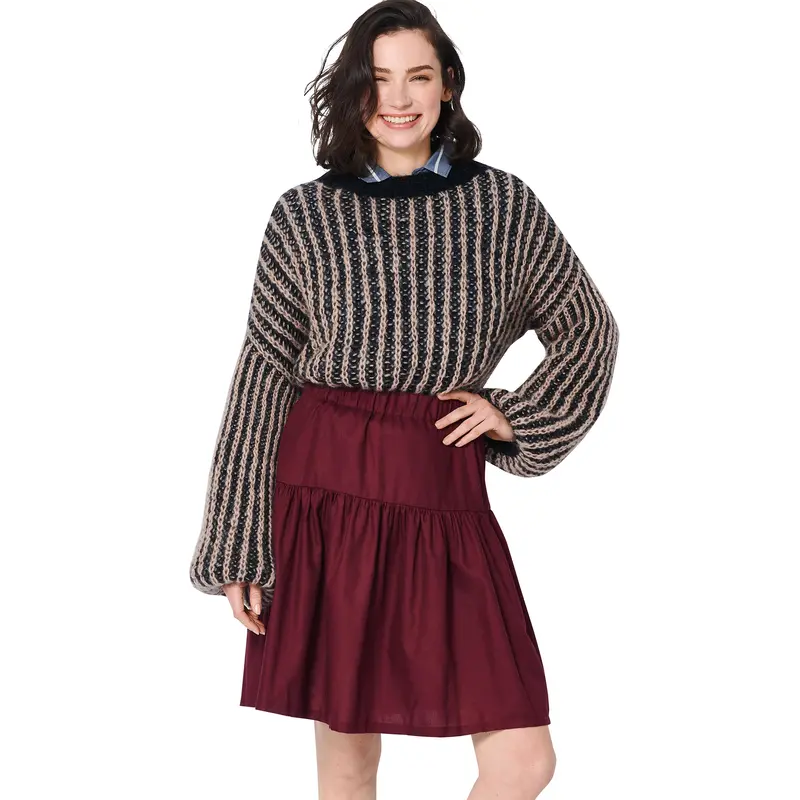 Burda Sewing Pattern 5978 Misses' Tiered Skirt With Elastic Waist 1