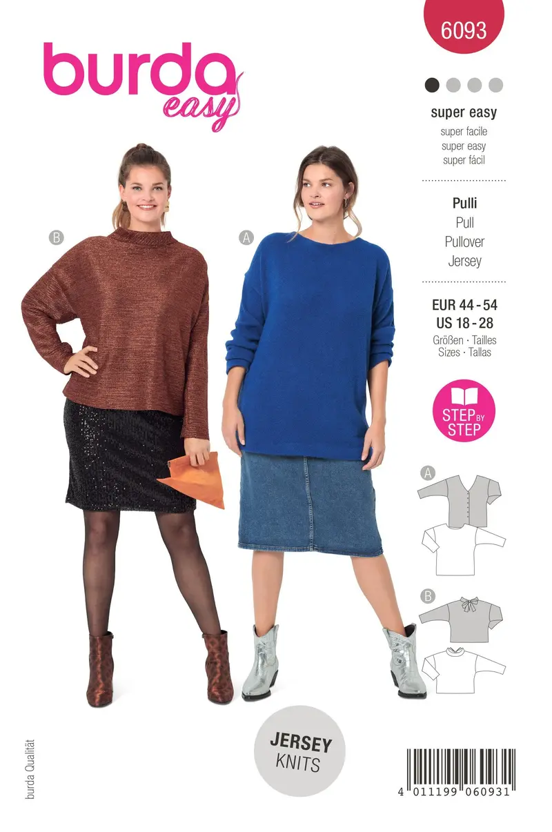 Burda Sewing Pattern 6093 Pullover 2