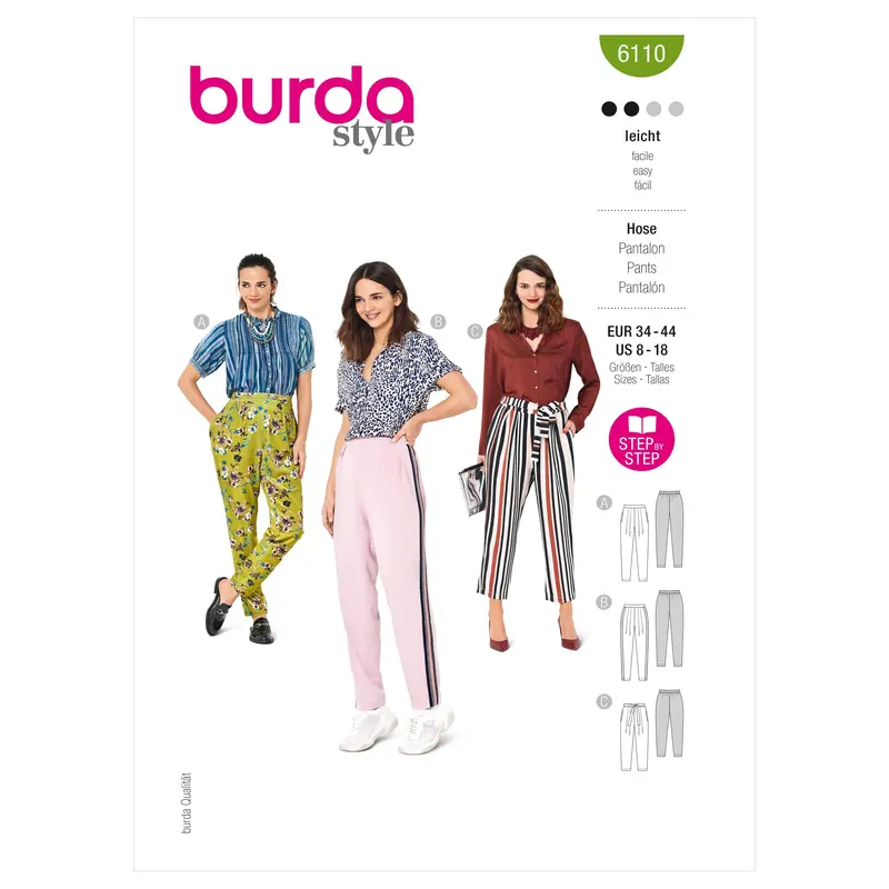 Burda Sewing Pattern 6110 Trousers And Pants 2